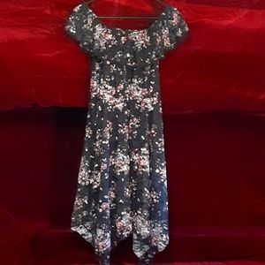 Black lace floral dress